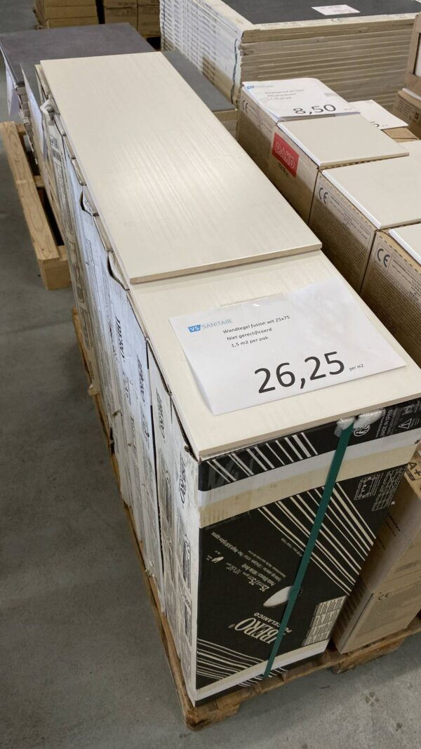 Wandtegel fusion wit 26x75 cm - Afbeelding 2