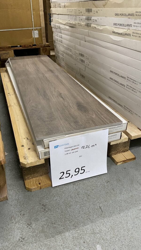 Vloertegel 30x120 cm bruin - Afbeelding 2